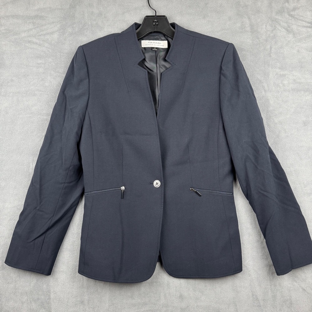 Tahari Arthur S.‎ Levine Blazer Jacket Womens Size 6 Black Career Business